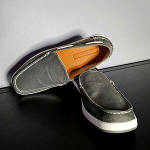 Tommy Hilfiger Men's Grey Canvas Slip On Casual Shoe Dark Blue Size 8.5